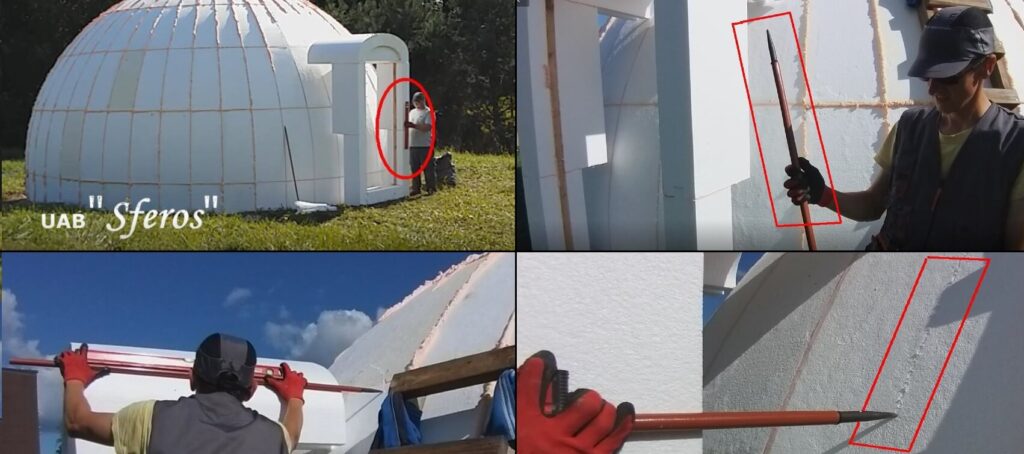Kupolo statybos instrukcijos paveikslėliai